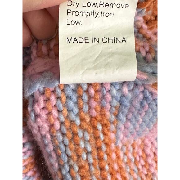 Shein pink blue orange stripes sweater size Small - Picture 5 of 12